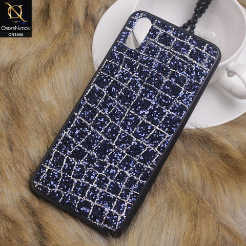 Sparkle Glitter Bling Bling Fashion Pattern Soft Case For Vivo V11 - Blue