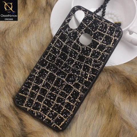 Sparkle Glitter Bling Bling Fashion Pattern Soft Case For Vivo Y91 / Y95 - Black