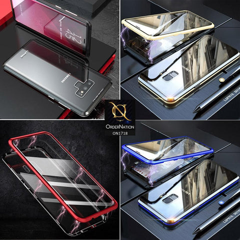 Stylish Luphie 360 Front And Back Glass Magnetic Case For Samsung Galaxy Note 9 - Red