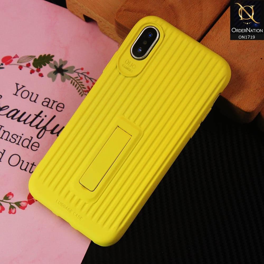3D Youthful Candy Style Kickstand Case For iPhone XS / X - Yellow