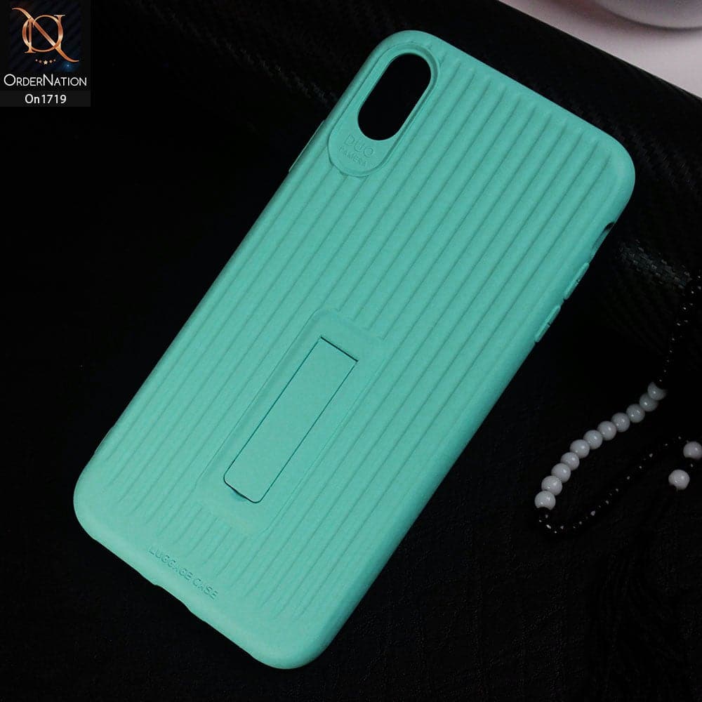3D Youthful Candy Style Kickstand Case For iPhone XS Max - Sea Green
