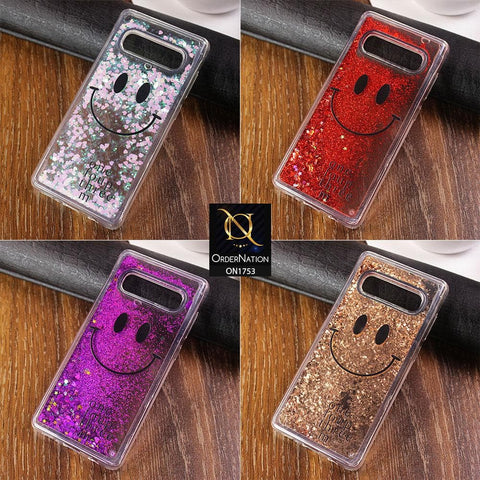 Cute Glitter Smile Pattern Hard PC Back Cover For Samsung Galaxy M10 - Pink