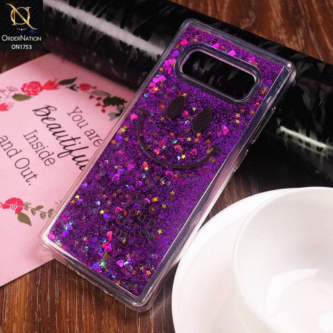 Samsung Galaxy Note 8 Cover - Purple - Cute Glitter Smile Pattern Hard PC Back Cover
