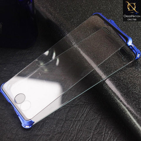 Shock Protection Frameless Back Case Solid Tempered Glass Edging Case For iPhone 8 / 7 - Blue