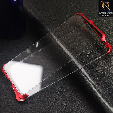 Shock Protection Frameless Back Case Solid Tempered Glass Edging Case For iPhone XS Max - Red