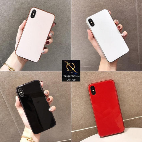 iPhone XS Max Cover - Black - Shiny Tempered Glass Soft Case