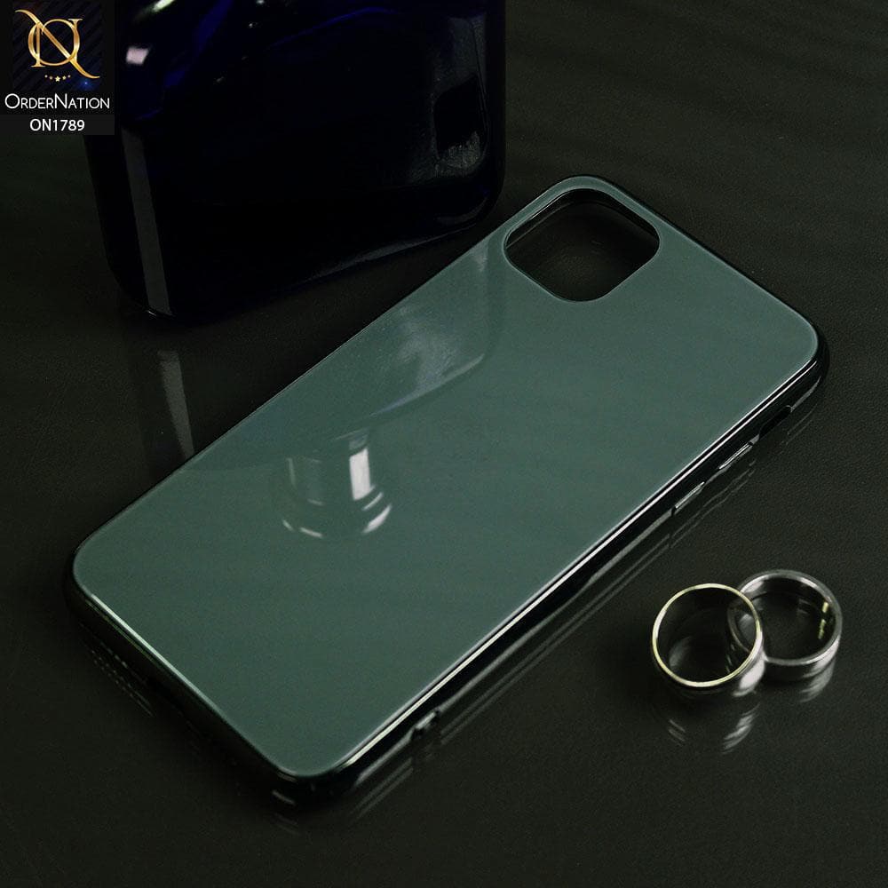 iPhone 11 Cover - Pine Green - Shiny Tempered Glass Soft Case
