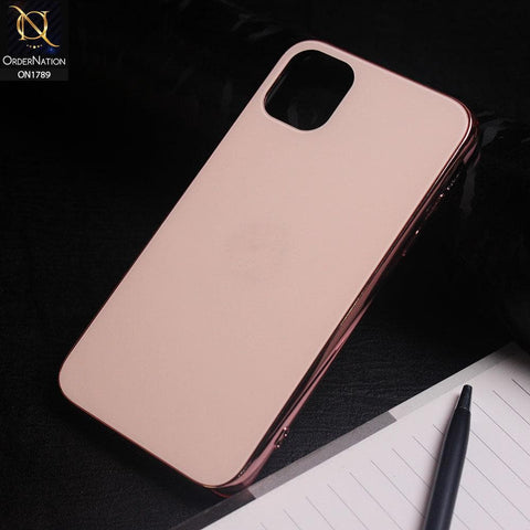 iPhone 11 Cover - Rose Gold - Shiny Tempered Glass Soft Case