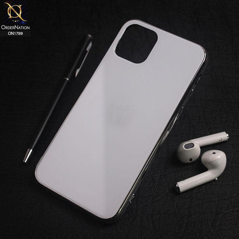 iPhone 11 Pro Cover - White - Shiny Tempered Glass Soft Case