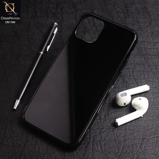 iPhone 11 Pro Cover - Black - Shiny Tempered Glass Soft Case