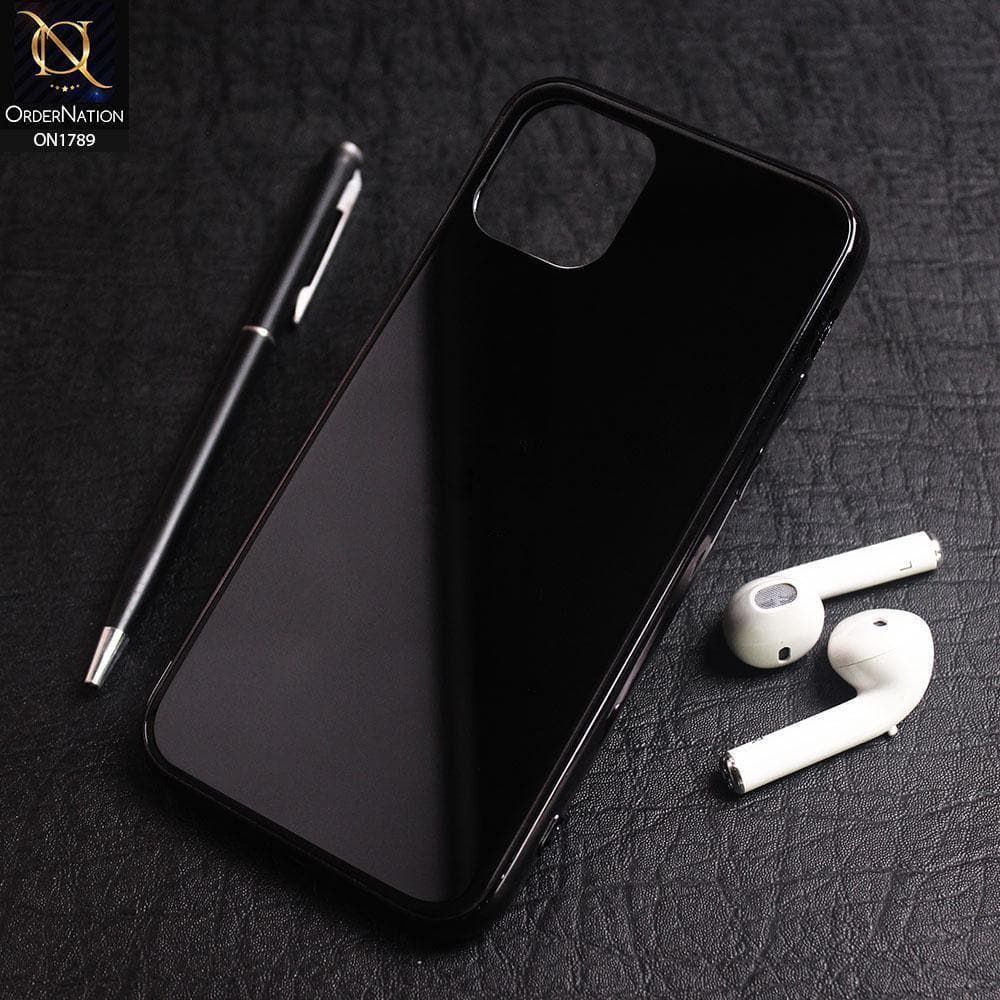 iPhone 11 Cover - Black - Shiny Tempered Glass Soft Case