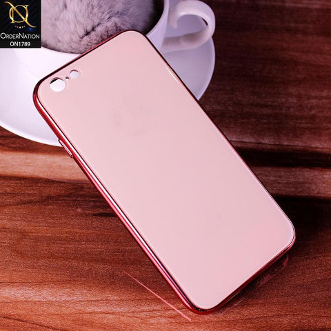 iPhone 6S / 6 Cover - Rose Gold - Shiny Tempered Glass Soft Case
