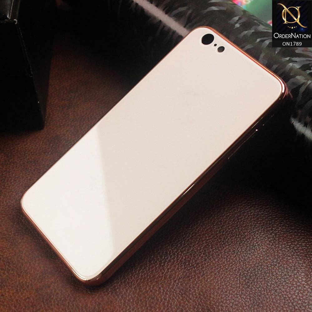 iPhone 6s Plus / 6 Plus Cover - Rose Gold - Shiny Tempered Glass Soft Case