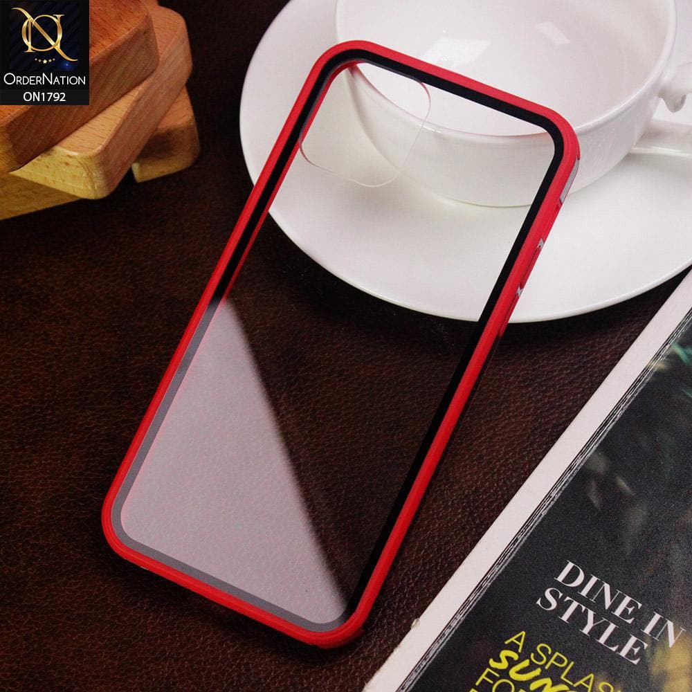 iPhone 11 Pro - Red - Shockproof Acrylic Soft Borders Back Clear Case