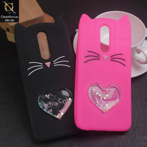 Vivo Y33s Cover - Black - Rubberized Love Heart Soft Cartoon Case