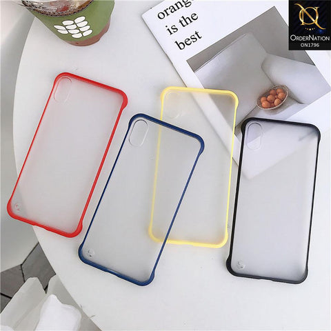 Tecno Camon 16 Pro Cover - Blue - Soft Colorful Border Semi Transparent Back Shell Case