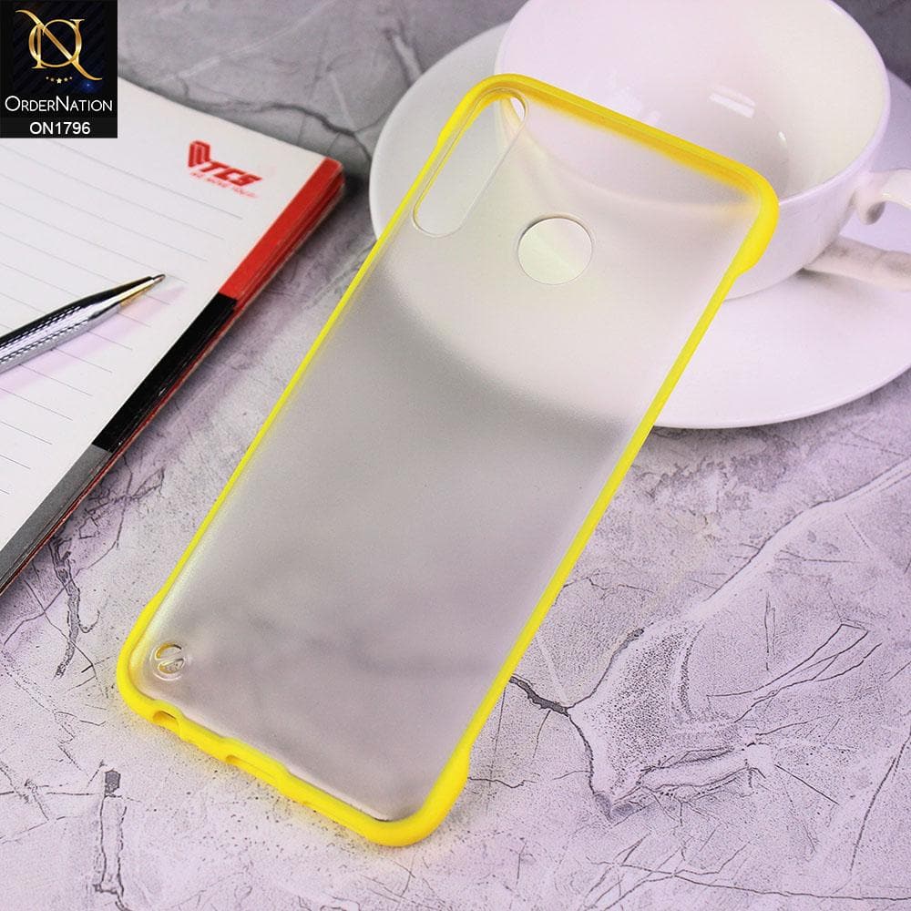Tecno Spark 4 Cover - Yellow - Soft Colorful Border Semi Transparent Back Shell Case