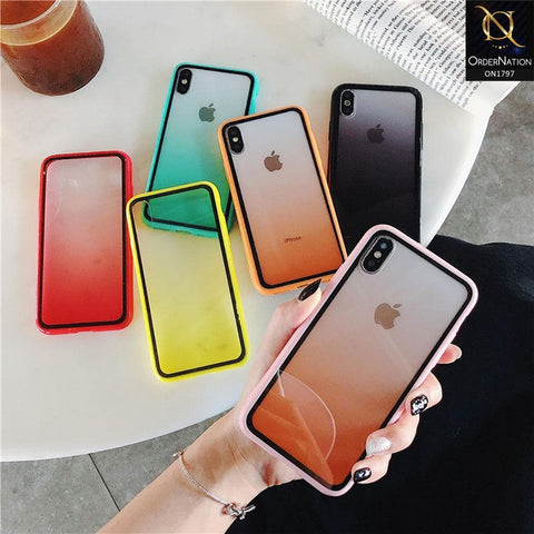 iPhone XS Max Cover - Yellow - Candy Rainbow Gradient Acrylic Soft Edge Case