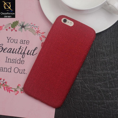 Luxury Jeans Febric Style Soft Back Shell Case For iPhone 6S / 6 - Red