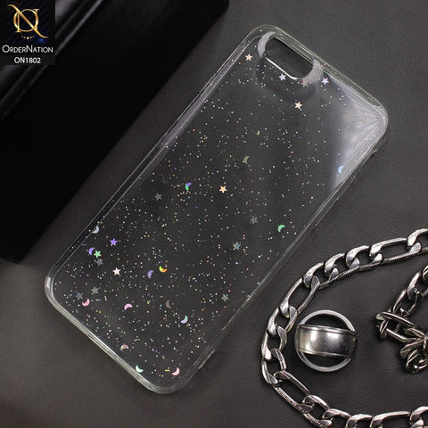 Star Moon Flash Powder Back Shell Case For iPhone 6s Plus / 6 Plus - White