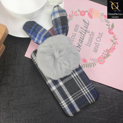 Stylish Cute British Plaid Ear Hair Ball Case For iPhone 6s Plus / 6 Plus - Blue