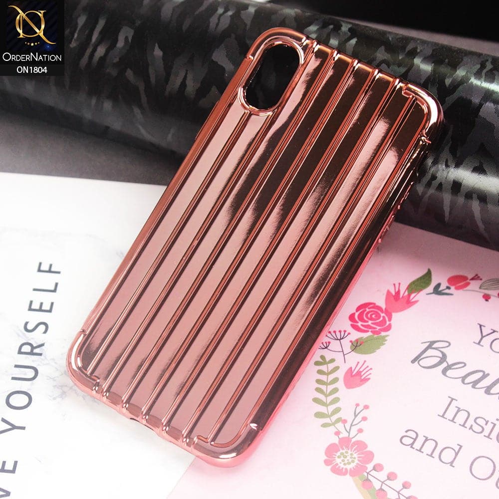 Laser Plating Soft Back Case For iPhone XS / X - Rose Gold