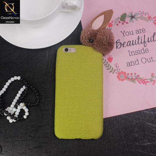 Rabbit Jeans Febric 3D Cartoon Soft Back Shell Case For iPhone 6s Plus / 6 Plus - Light Green