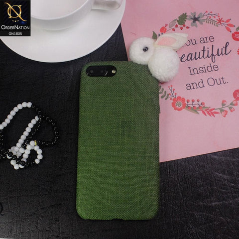 Rabbit Jeans Febric 3D Cartoon Soft Back Shell Case For iPhone 8 Plus / 7 Plus - Green