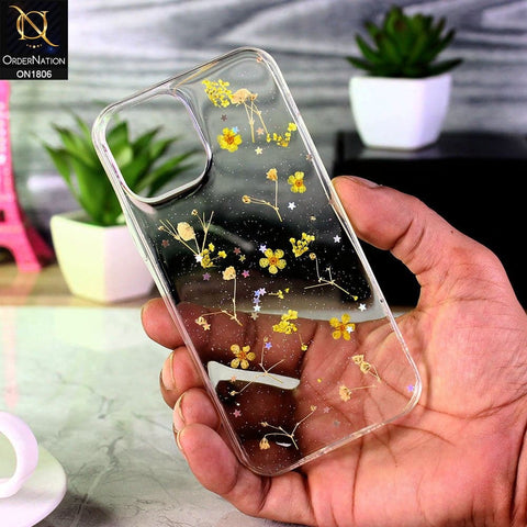 Luxury Dried Floral Flower Case For For iPhone 12 Pro Max - Yellow