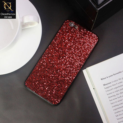 Unique Rhinestone Shiny Sparkle Back Shell Case For iPhone 6s Plus / 6 Plus - Red