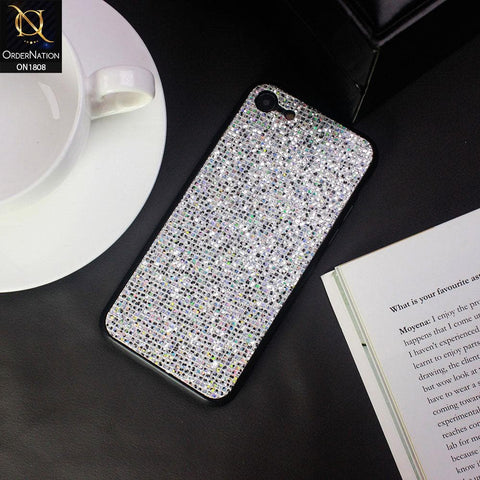 Unique Rhinestone Shiny Sparkle Back Shell Case For iPhone 8 / 7 - Silver