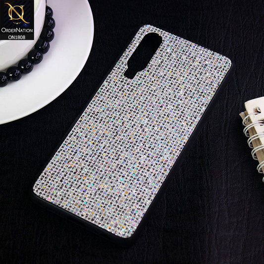 Unique Rhinestone Shiny Sparkle Back Shell Case For Huawei P30 - Silver