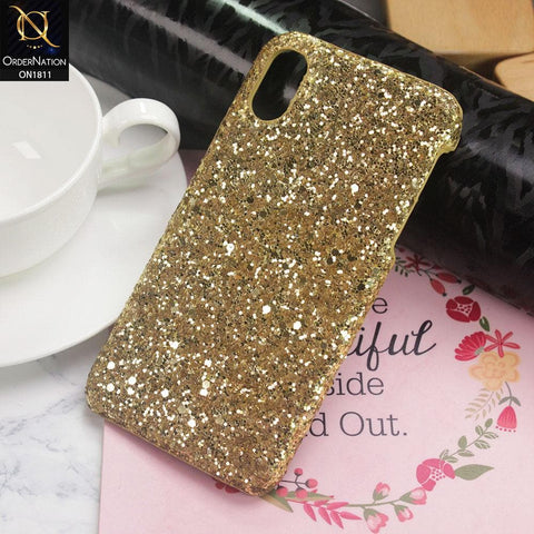 iPhone XS / X - Golden - Luxury Glitter Sequin Back Shell Case