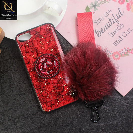 Cute Gold Foil Trending Crystal Shine Ring Phone Case For iPhone 8 / 7 - Red