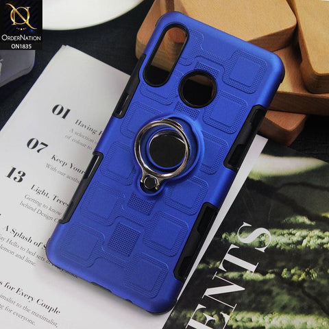 Huawei P30 lite Cover - Blue - Luxury Hybrid Silicone Ring Holder Case