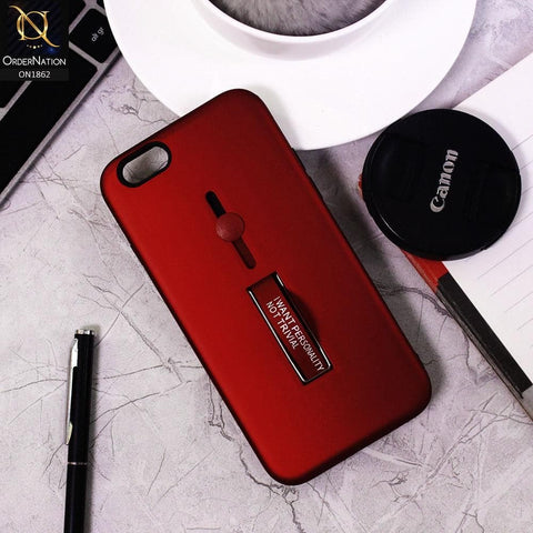 iPhone 6S / 6 Cover - Red - Stylish Slide Finger Grip With Metal Kickstand Case