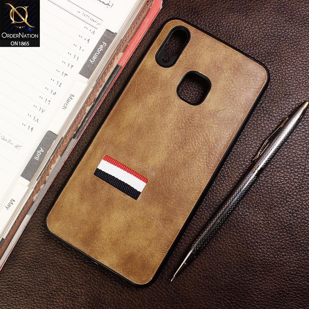 Vivo Y91 / Y95 Cover - Brown - Soft Leather Textutre TPU Case
