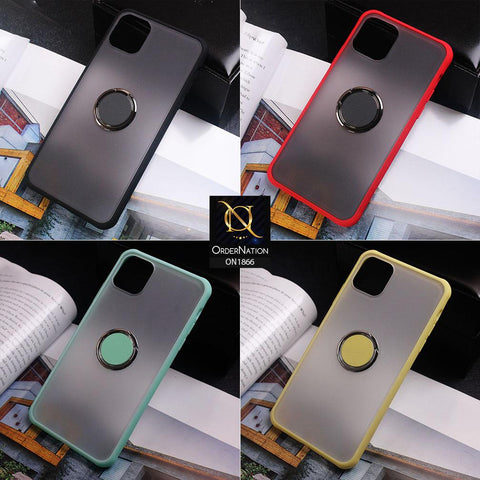 Soft Borders Semi Transparent Finger Ring Holder Case For iPhone 11 Pro - Sea Green
