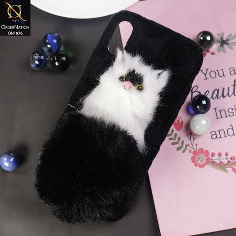 iPhone XS Max - Black - Cute Cat Winter Fluffy Warm Fur Ball Case