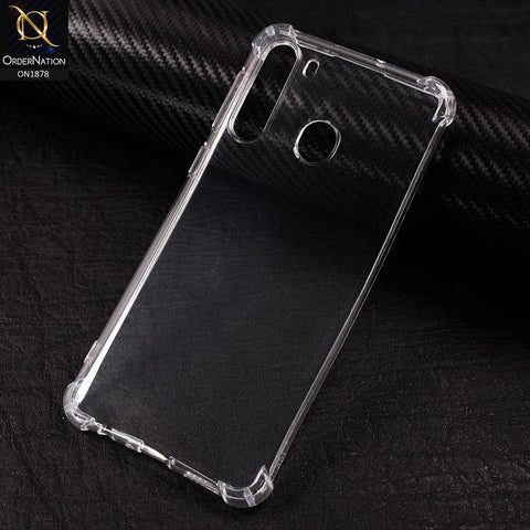 Samsung Galaxy A21 Cover - Soft 4D Design Shockproof Silicone Transparent Clear Case
