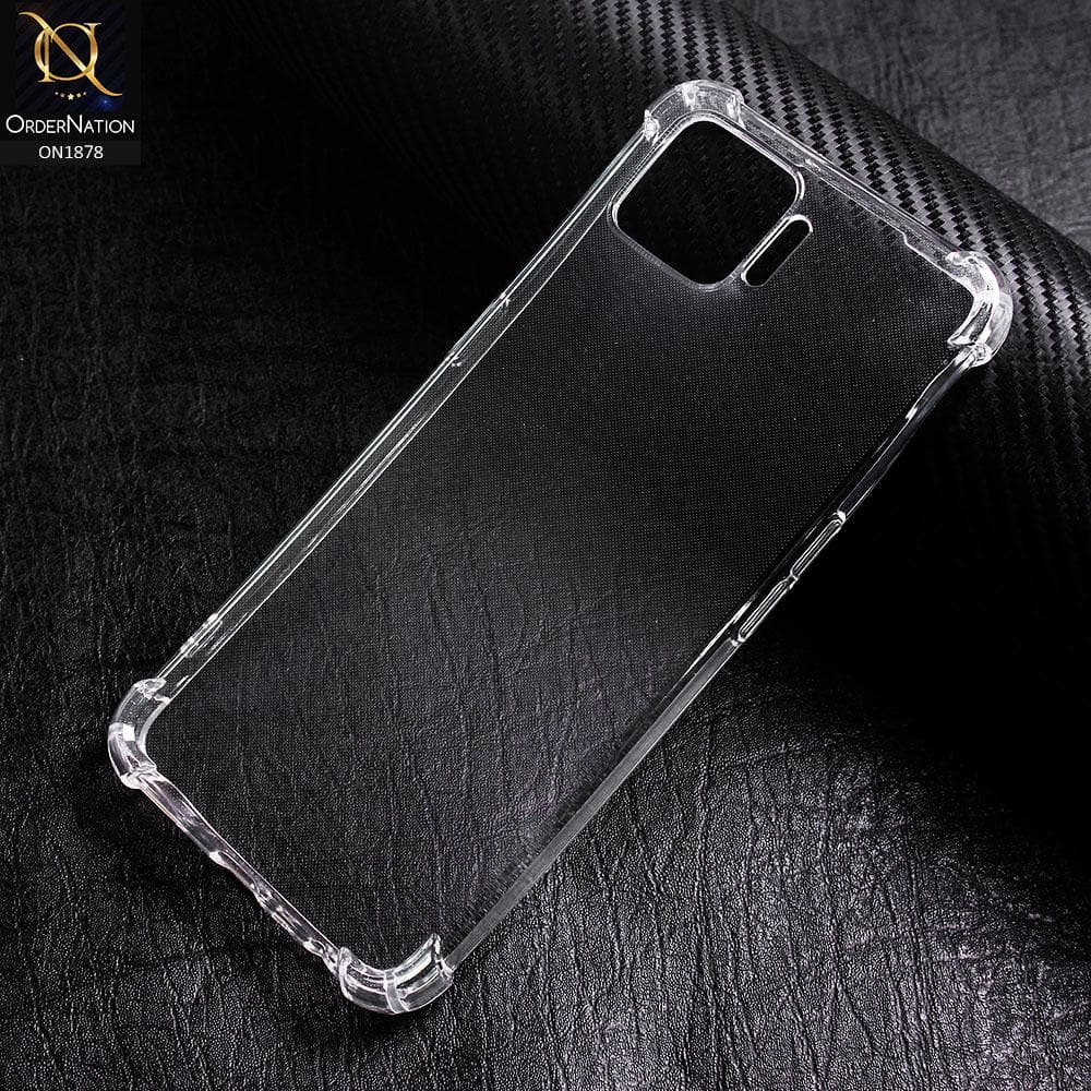 Oppo F17 Cover - Soft 4D Design Shockproof Silicone Transparent Clear Case