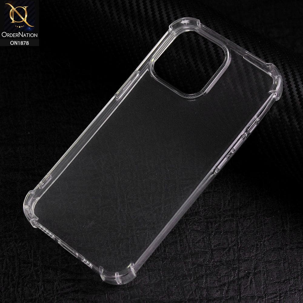 iPhone 13 Pro Max Cover - Soft 4D Design Shockproof Silicone Transparent Clear Case