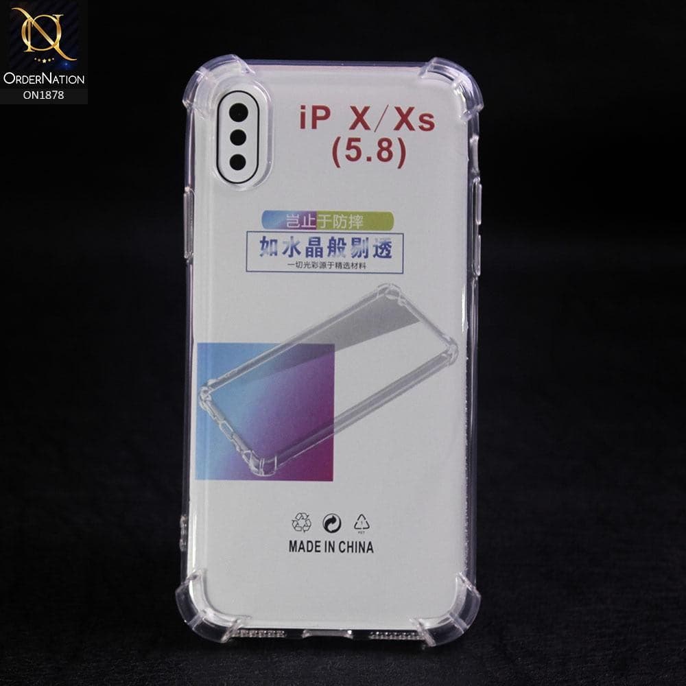 Soft 4D Design Shockproof Silicone Transparent Clear Case For iPhone XS / X