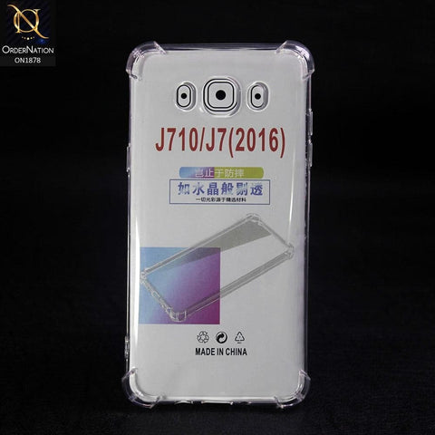 Soft 4D Design Shockproof Silicone Transparent Clear Case For Samsung Galaxy J7 2016 / J710