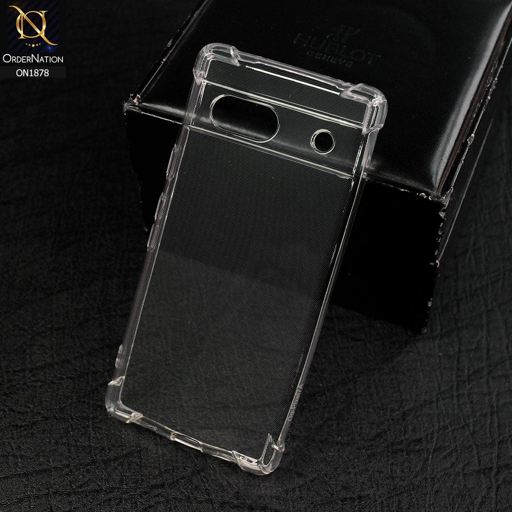 Google Pixel 7a Cover - Transparent - Soft 4D Design Shockproof Silicone Clear Case