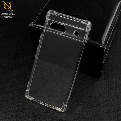 Google Pixel 7a Cover - Transparent - Soft 4D Design Shockproof Silicone Clear Case