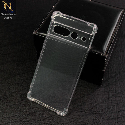 Google Pixel 7 Pro Cover - Transparent - Soft 4D Design Shockproof Silicone Clear Case