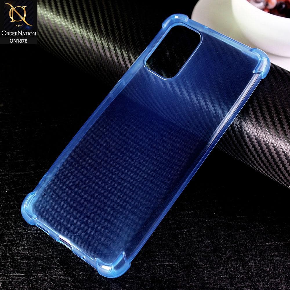 Samsung Galaxy S20 Plus Cover - Blue - Soft 4D Design Shockproof Silicone Transparent Clear Case