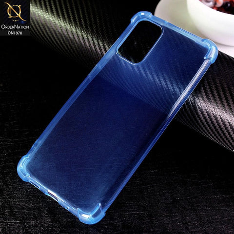 Samsung Galaxy S20 Plus Cover - Blue - Soft 4D Design Shockproof Silicone Transparent Clear Case