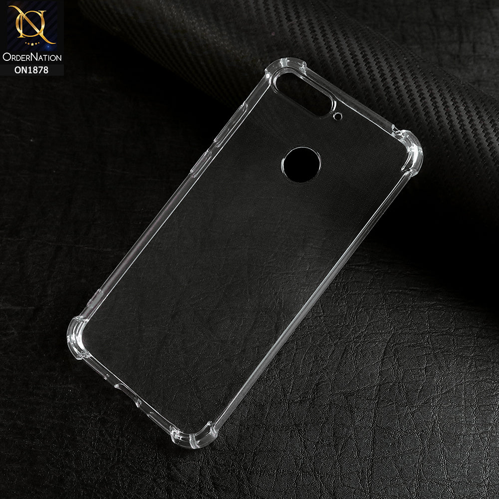 Huawei Y6 Prime 2018 / Honor 7A - Transparent -  Soft 4D Design Shockproof Silicone Clear Case